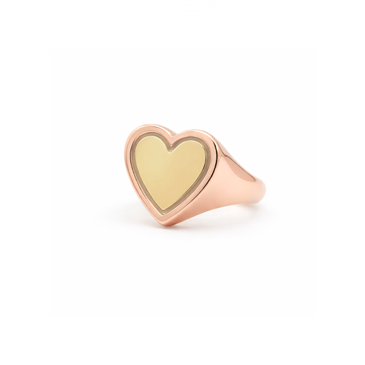 Mini Heart Signature 14K Rose Gold Ring