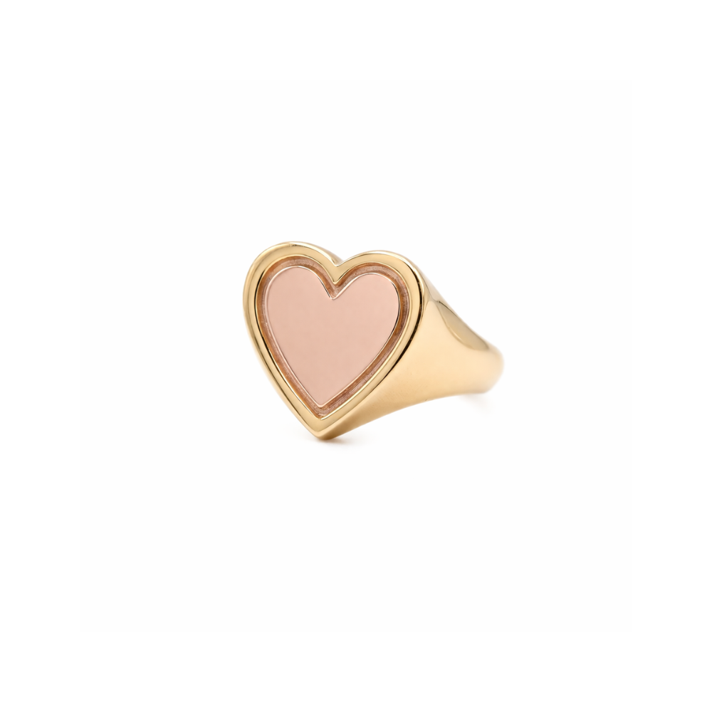 Mini Heart Signature 14K Gold Ring