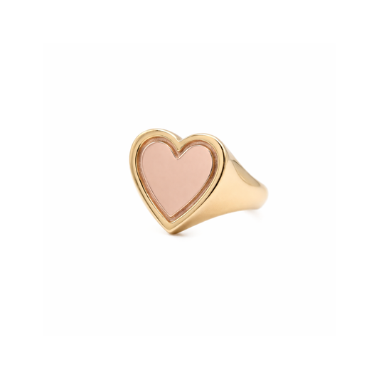 Mini Heart Signature 14K Gold Ring