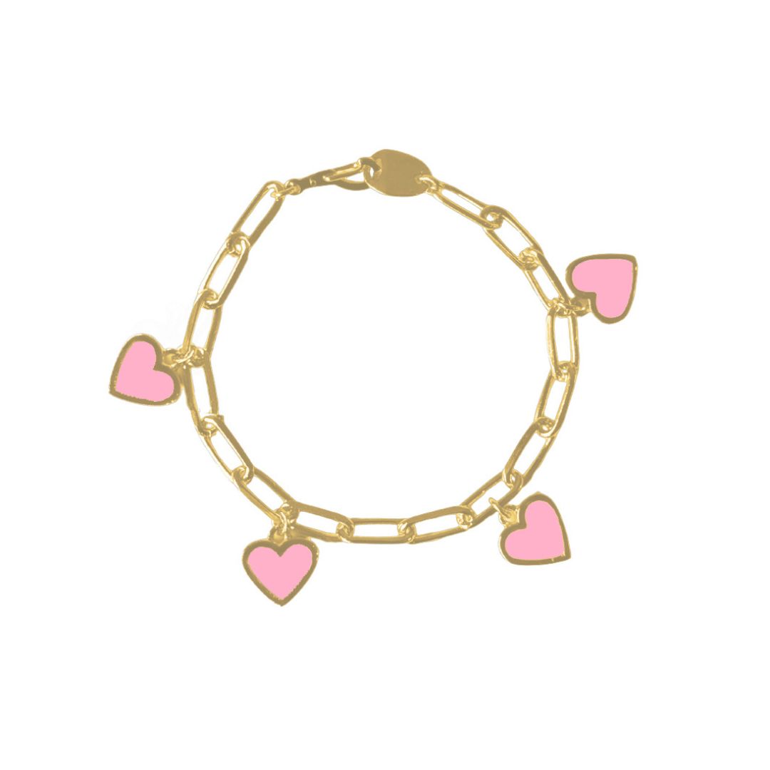 PREVENTA Hearts charm Bracelet Cotton Candy