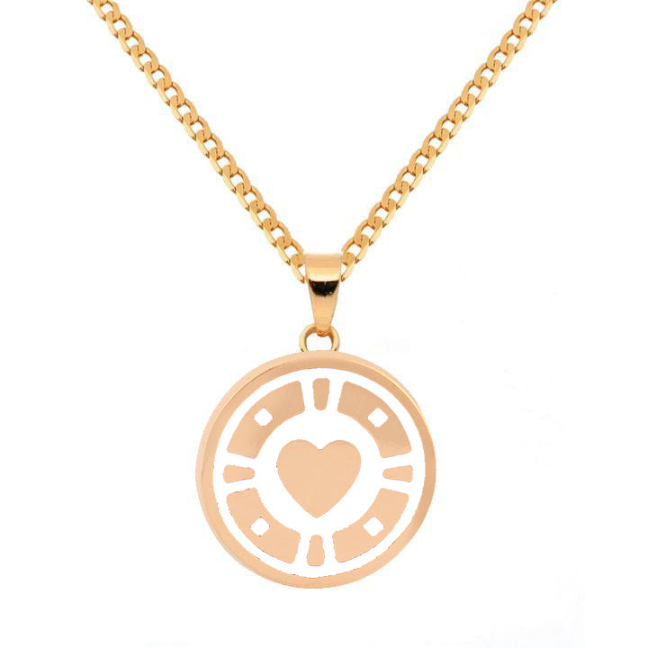 Casino Pendant Necklace White