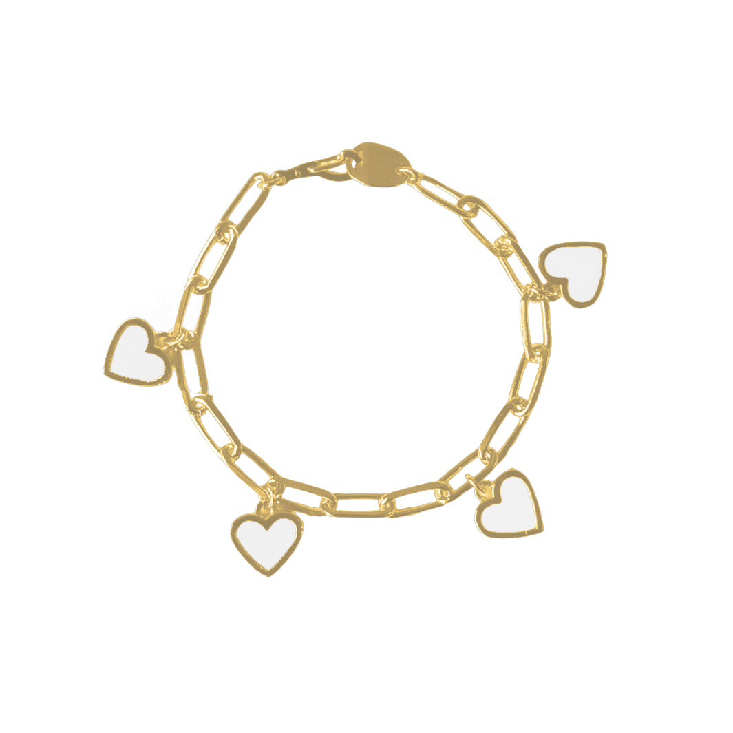 PREVENTA Hearts charm Bracelet White
