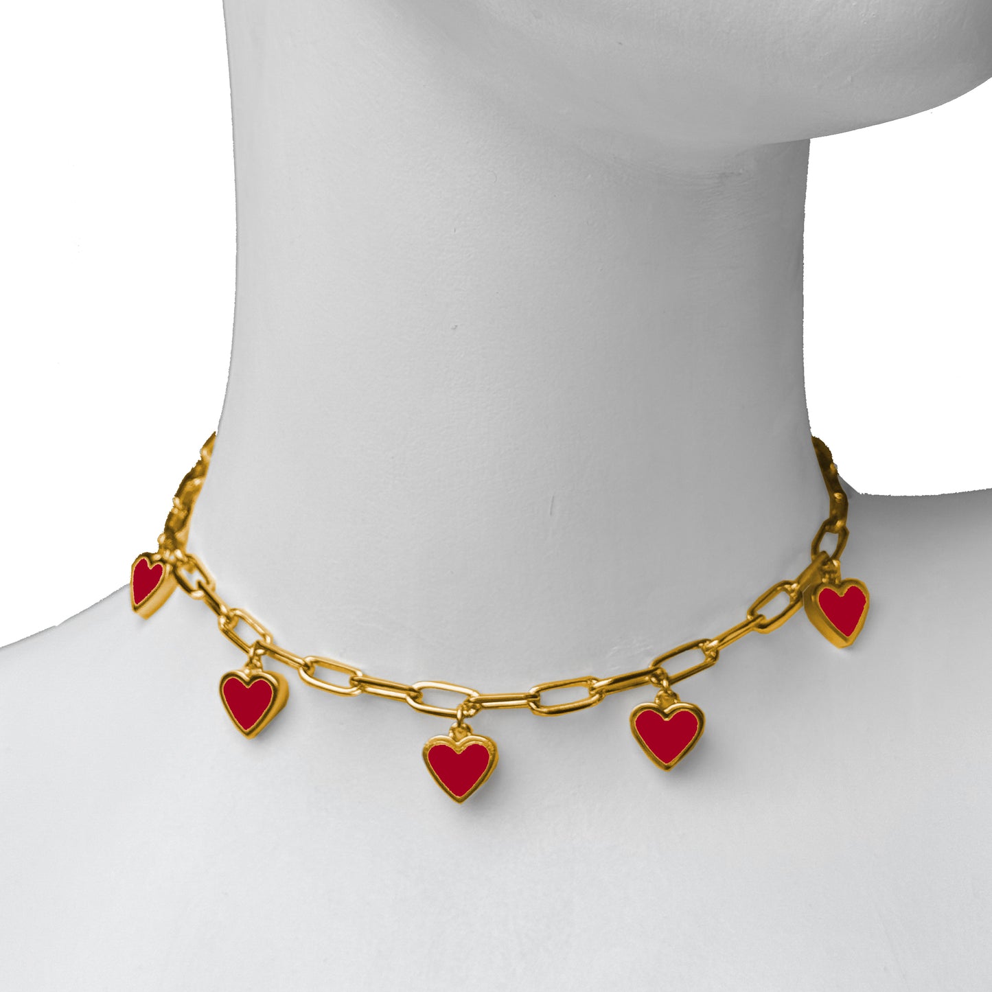 PREVENTA Heart Charm Choker Red