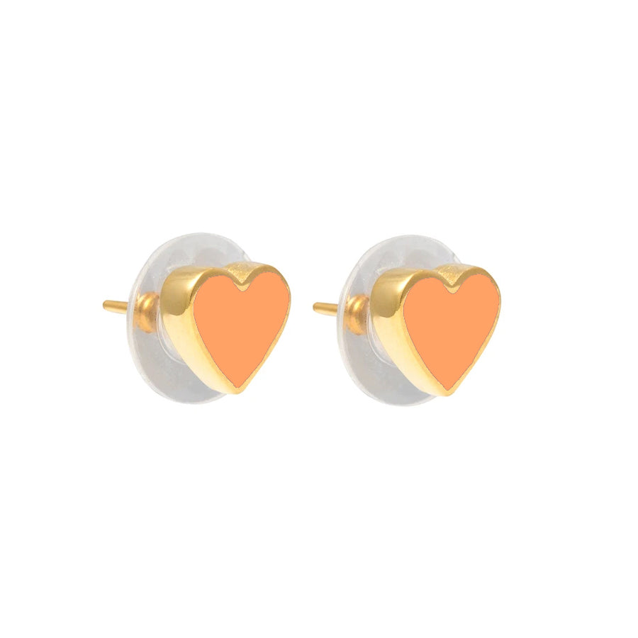 Mini Heart Studs peach