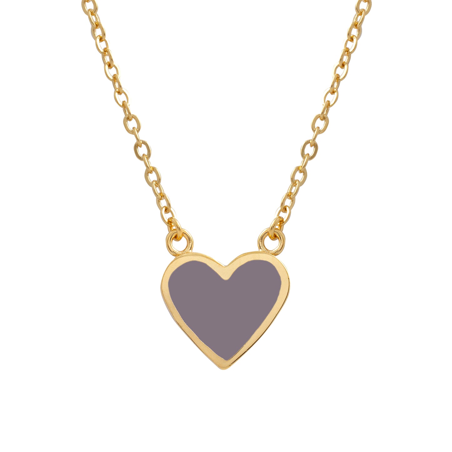 Heart Necklace Mauve Taupe