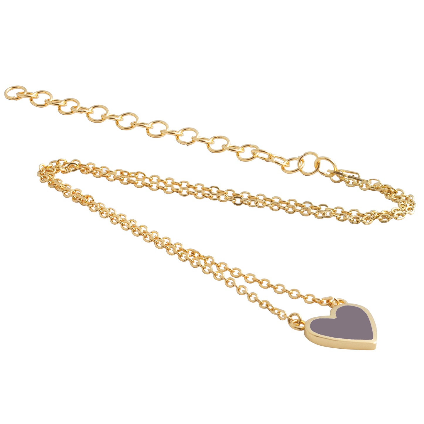 Heart Necklace Mauve Taupe