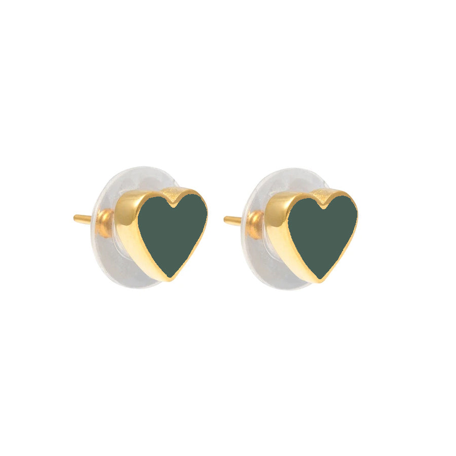 Mini Heart Studs Forest