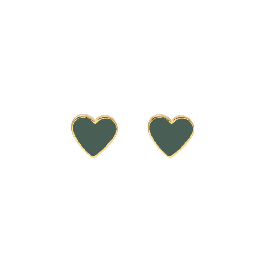 Mini Heart Studs Forest