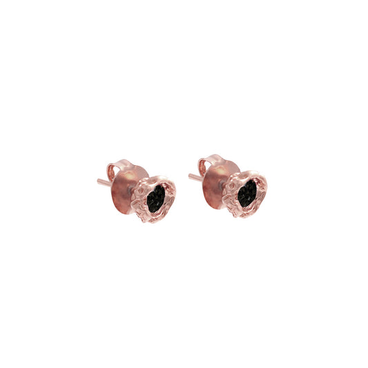 Tosca studs Black Rosegold
