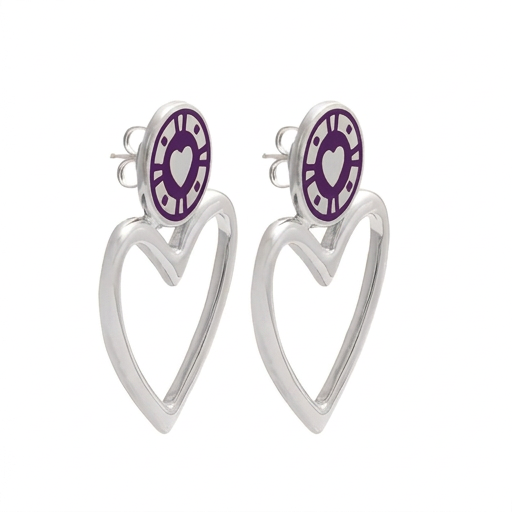 Jackpot Earrings Grape Rhodium