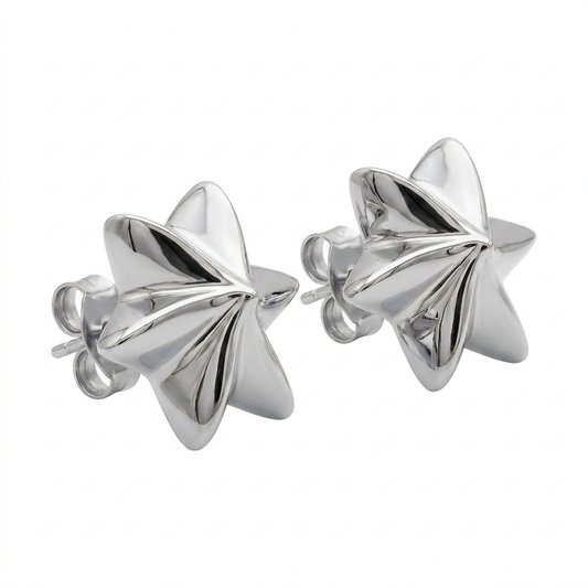 Bon Bon star studs Rhodium