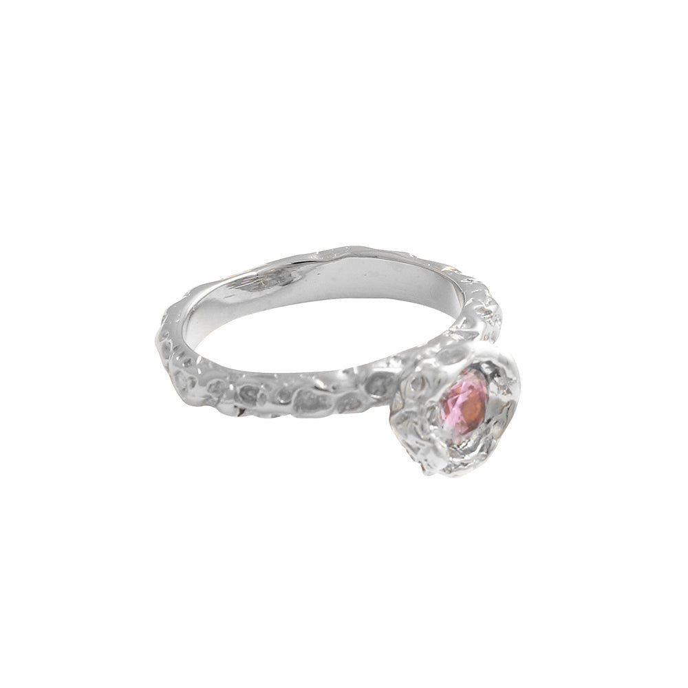 Tosca Slim Ring Pink Rhodium