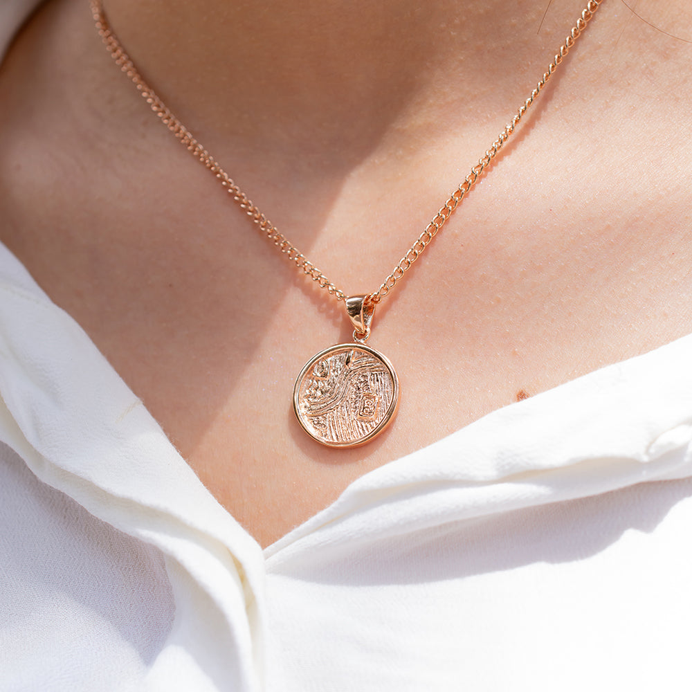 Adele Coin Necklace Rosegold