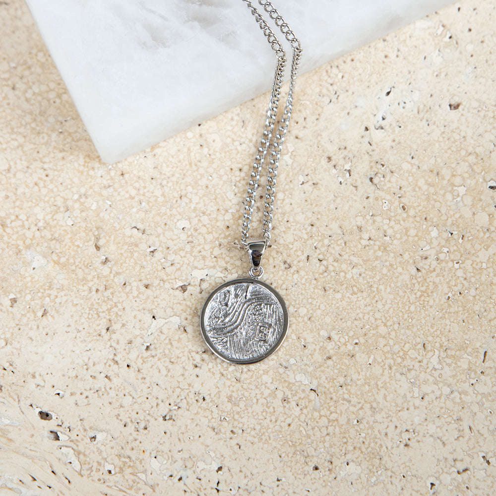 Adele Coin Necklace Rhodium