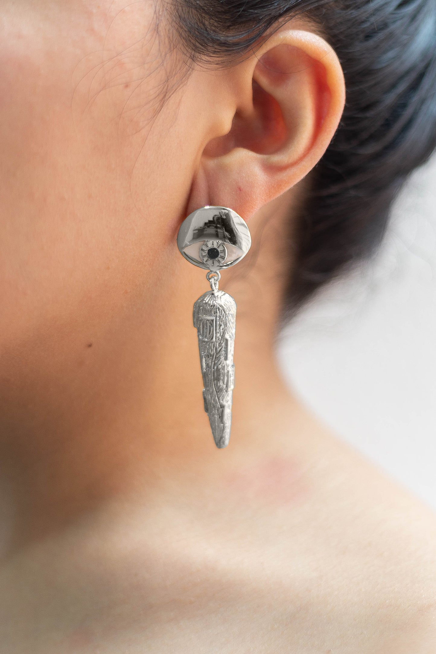 Adele Drop Earrings Rhodium