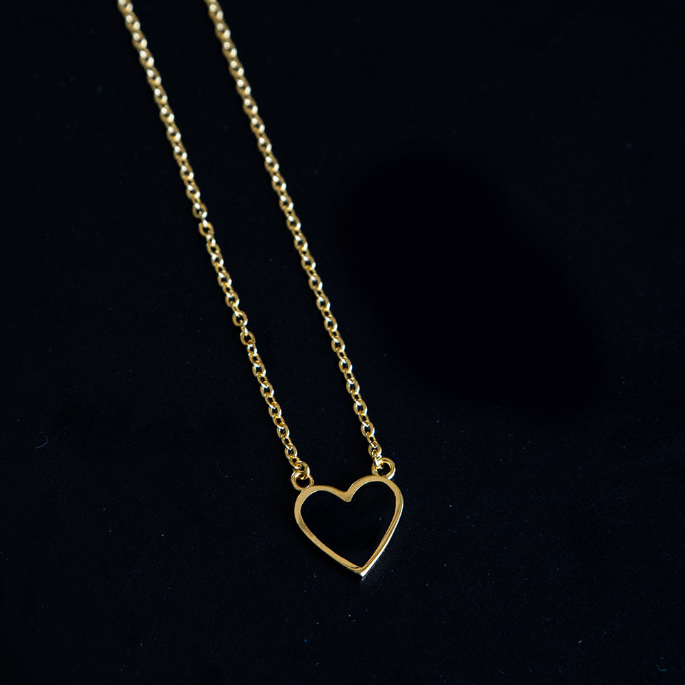 Heart Necklace Black