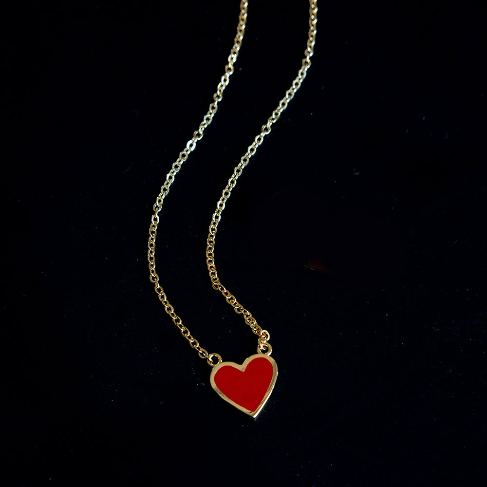 Heart Necklace Red