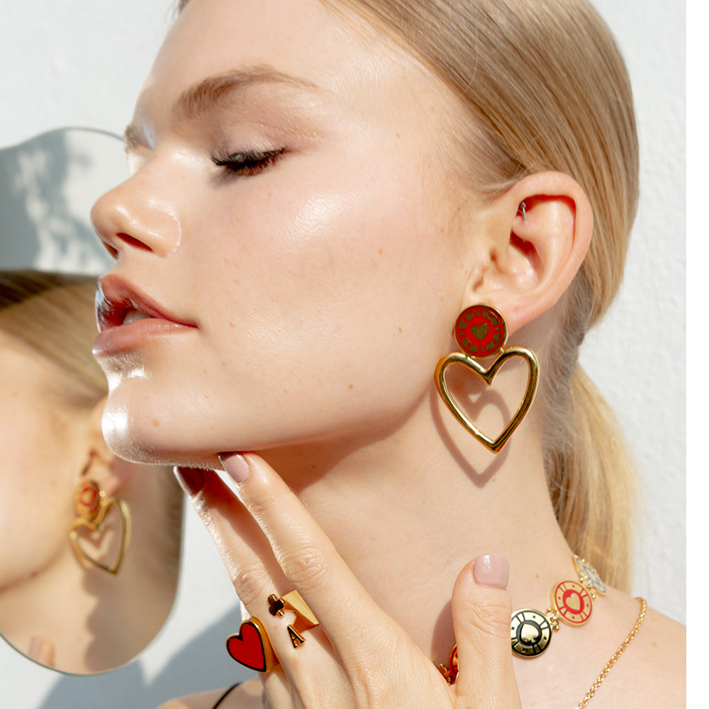 Jackpot Earrings Red