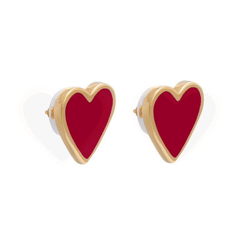 XL Heart Studs red