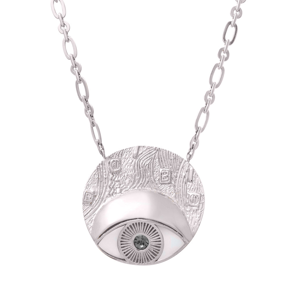Adele Circle Necklace Rhodium