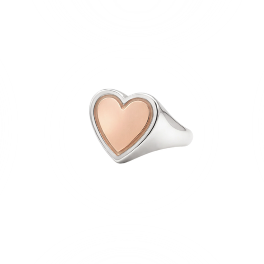 Mini Heart Signature 14K White Gold Ring
