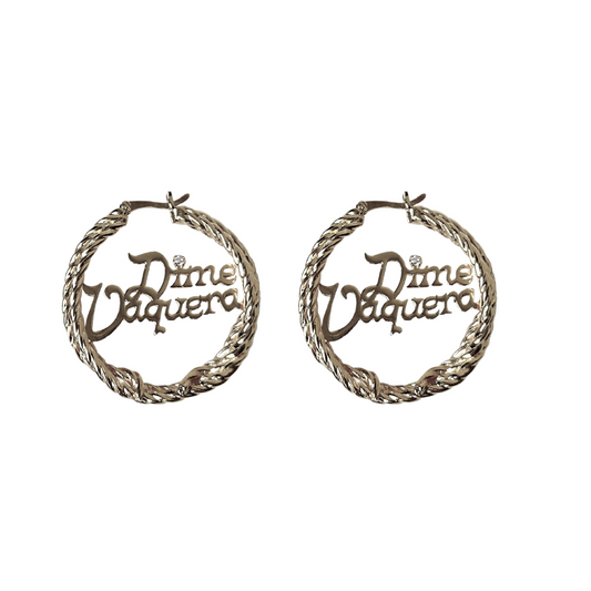 DIME VAQUERA HOOPS RHODIUM