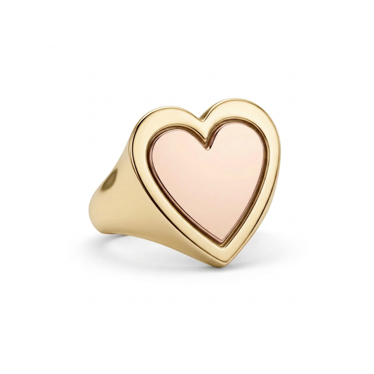 Maxi Heart Signature Ring 14K