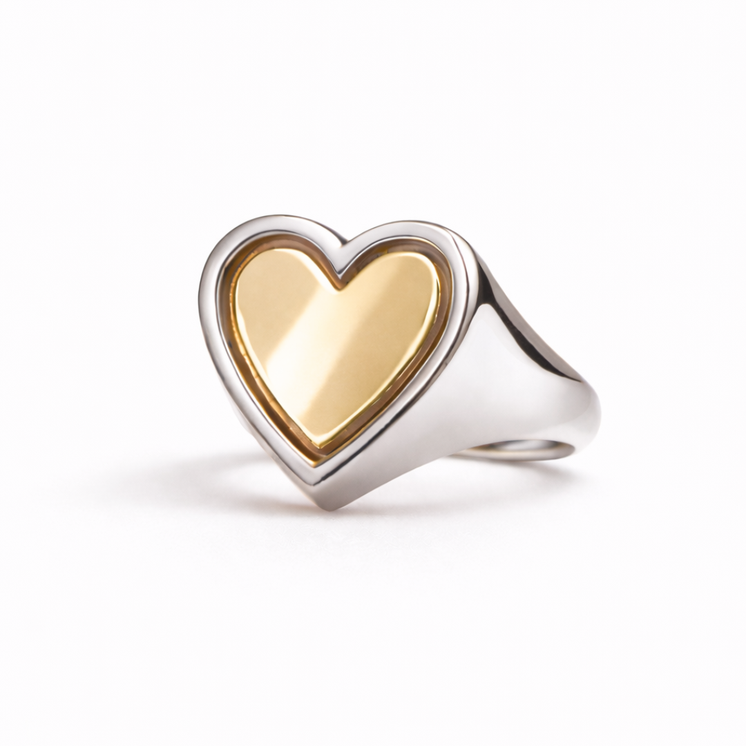 Maxi Heart Signature Ring WG