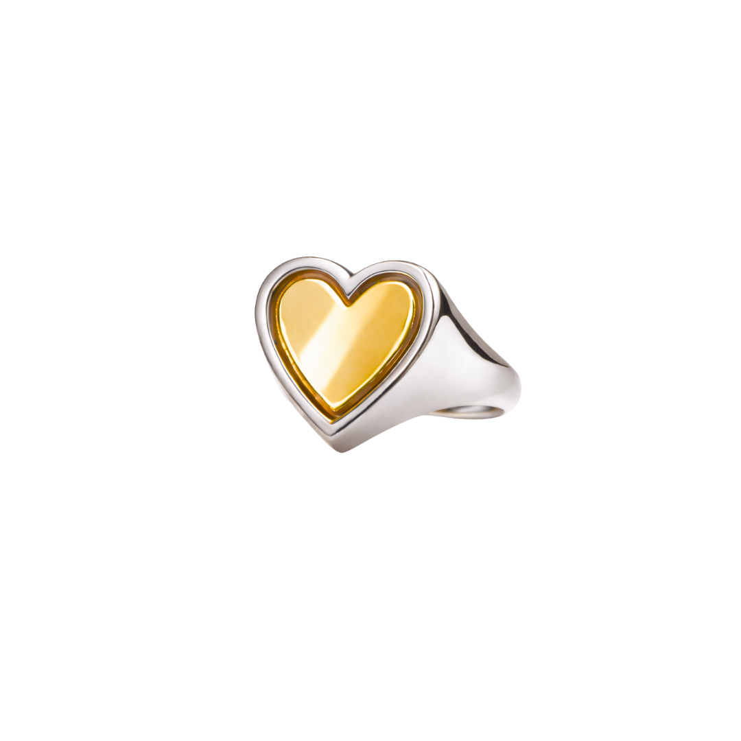 Mini Heart Signature Ring WG