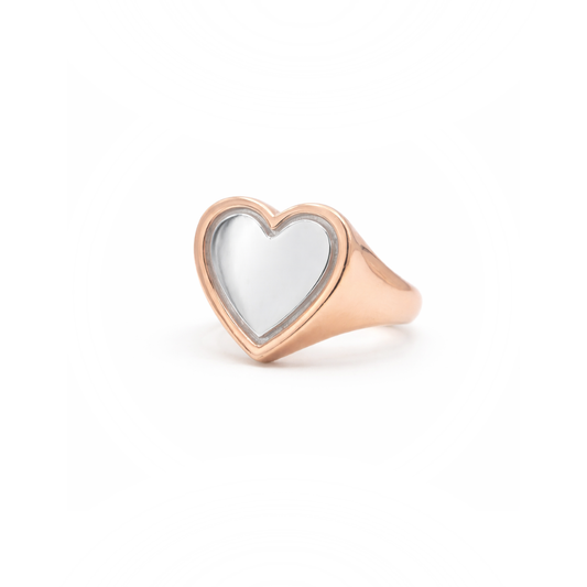 Mini Heart Signature 14K Rose Gold Ring