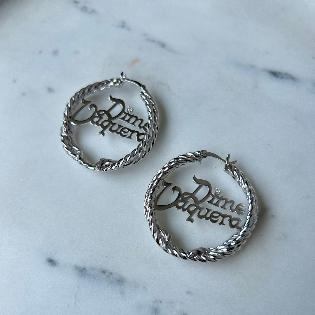 DIME VAQUERA HOOPS RHODIUM