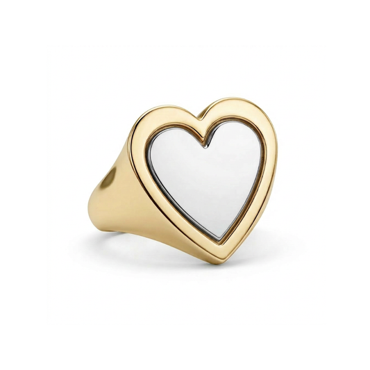 Maxi Heart Signature Ring 14K
