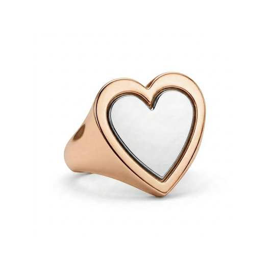 Maxi Heart Signature Ring 14K Rose Gold