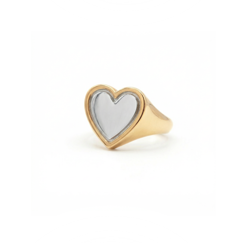 Mini Heart Signature 14K Gold Ring