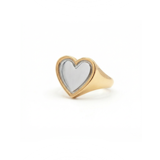 Mini Heart Signature 14K Gold Ring