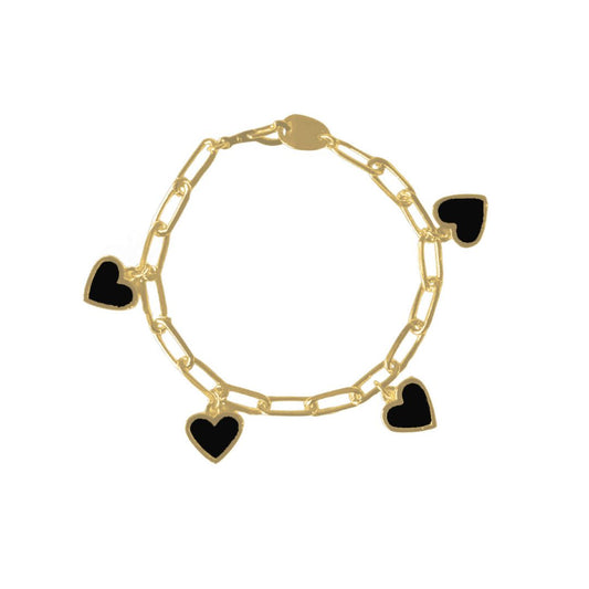 PREVENTA Hearts charm Bracelet Black