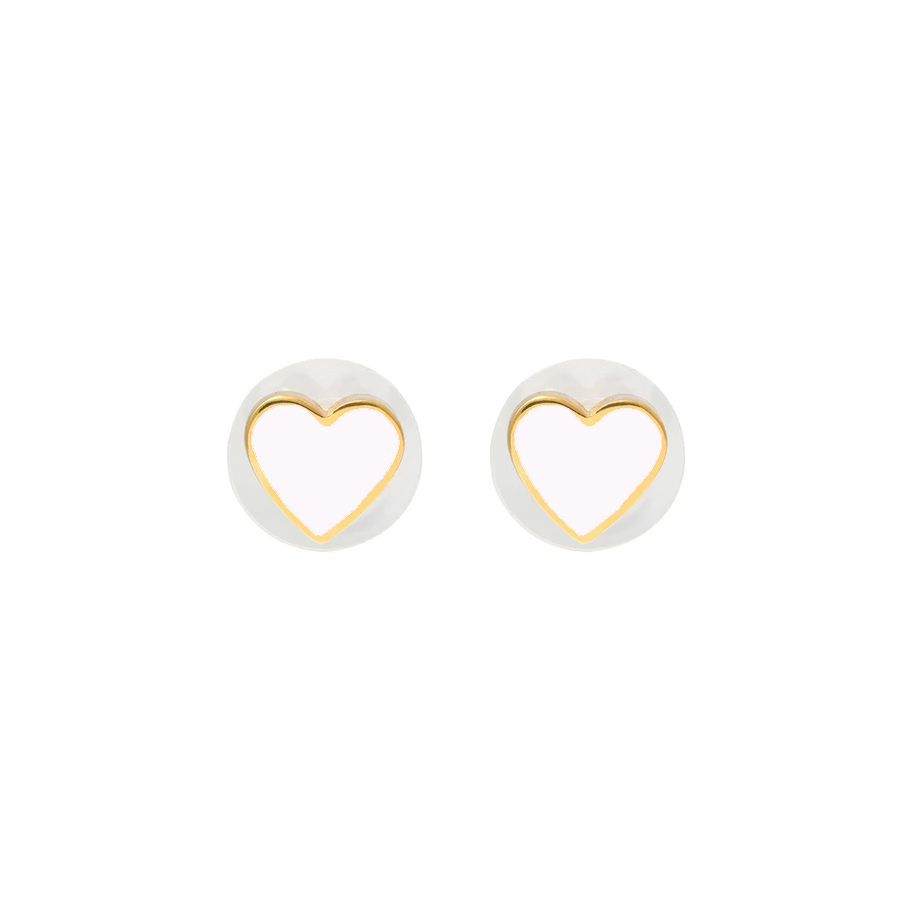 Mini Heart Studs white