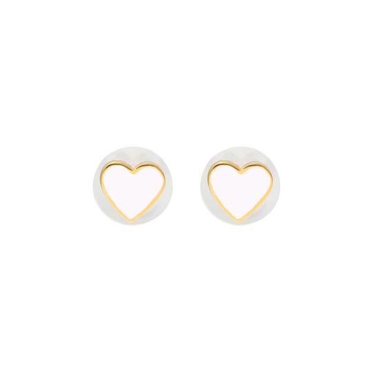 Mini Heart Studs white