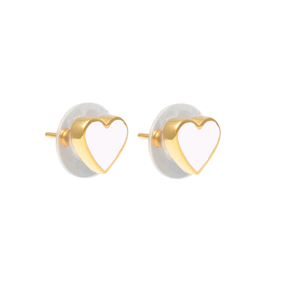 Mini Heart Studs white