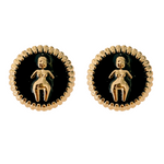 Venus coin studs black