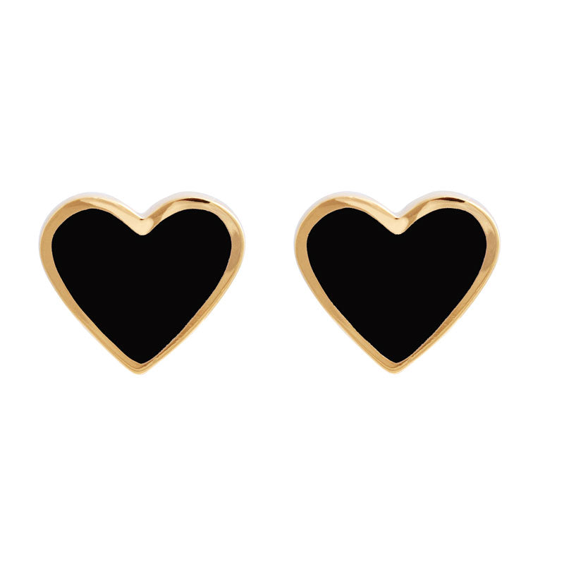 XL Heart Studs black