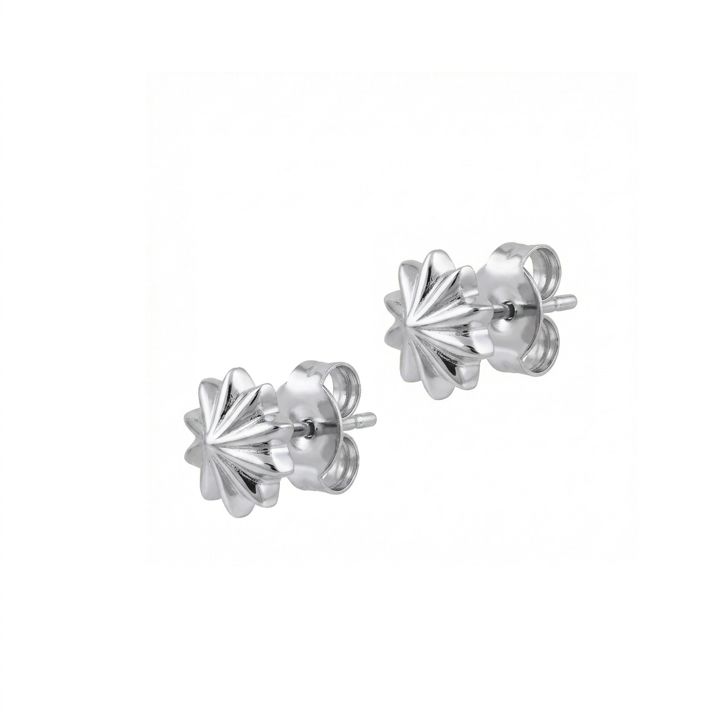 Bon Bon mini studs Rhodium