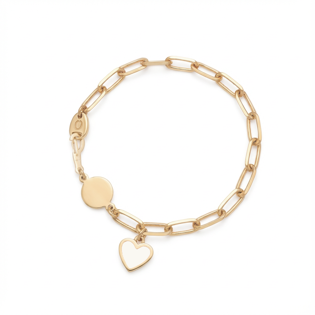 Single charm Bracelet White