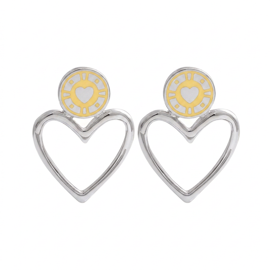 Jackpot Earrings Butter Rhodium