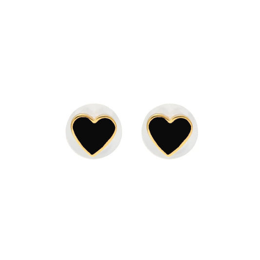 Mini Heart Studs black