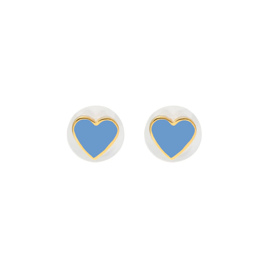 Mini Heart Studs denim