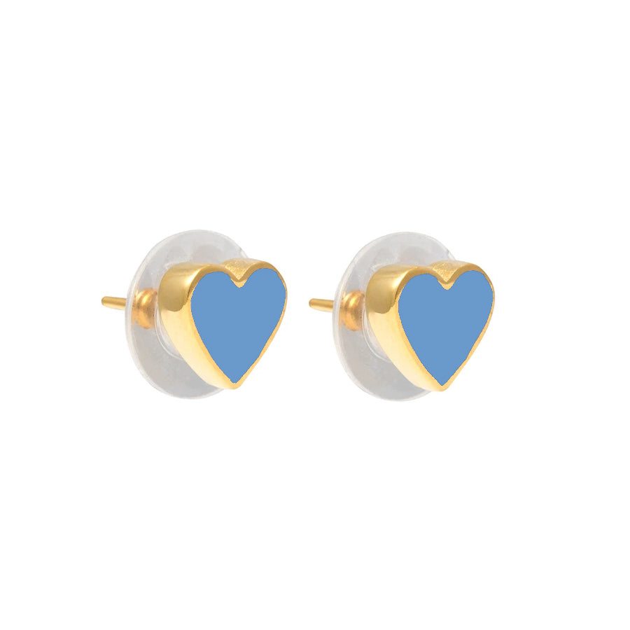 Mini Heart Studs denim