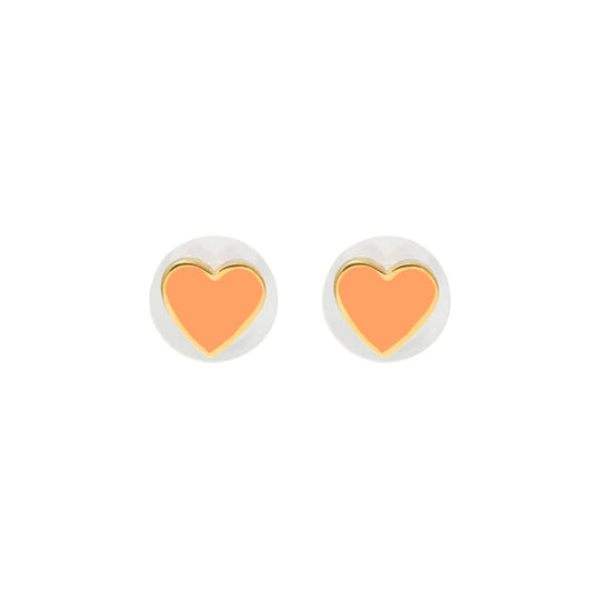 Mini Heart Studs peach