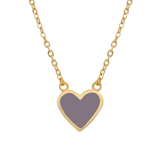 Heart Necklace Mauve Taupe