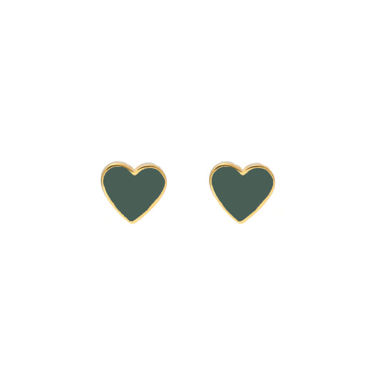 Mini Heart Studs Forest